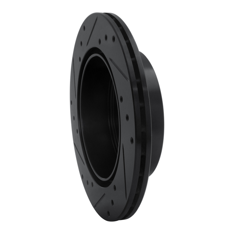 Mitsubishi Eclipse Brake Rotor (1) - Rear Right - R1 Concepts - Drilled & Slotted - Black - `06-`12